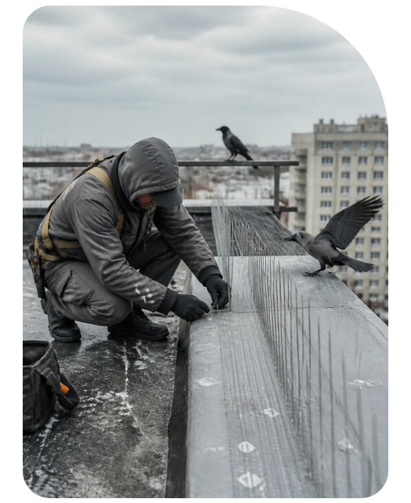 Защита от ворон под ключ в Каменке по цене от 5058 р. | Сенат-Кам